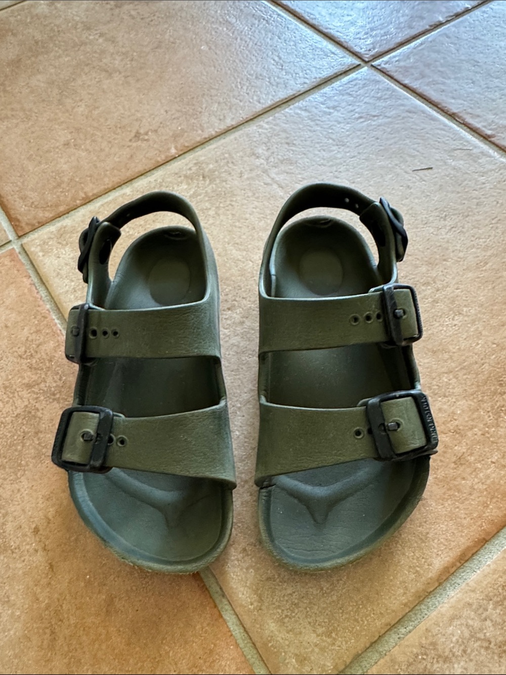 Birkenstock Kids Olive Green Adjustable Double-Strap Sandals